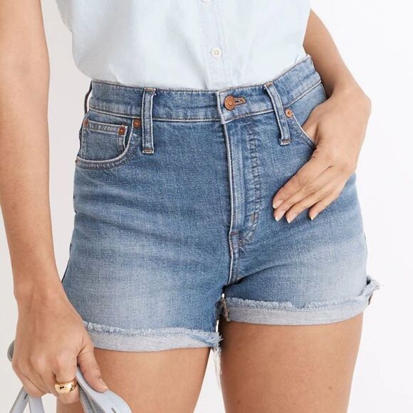 Madewell High-Rise Denim Shorts in Lavista Wash Size 26 Medium Wash Jean Short - Picture 1 of 12